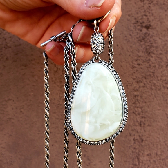 QVC Joan Rivers Gemstone Pendant Toggle Necklace. - Picture 12 of 16